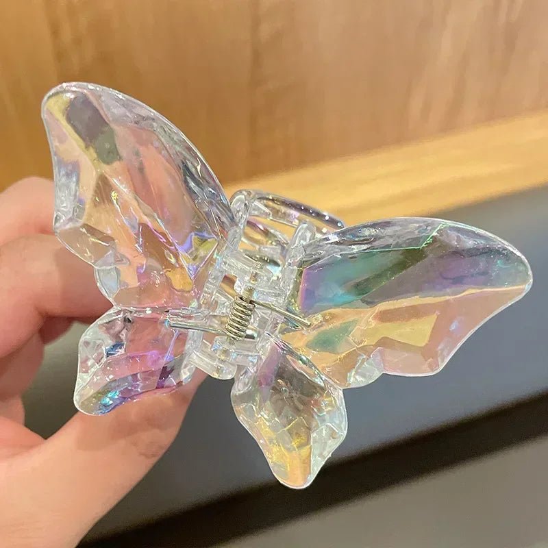 Acrylic Butterfly Hair Claw Crystal Simple Transparent Hair Clip Claw Clamp Korean Fashion Headwear Girls Women Hair Accessories - Daebak
