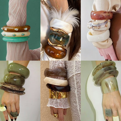 Acrylic Glossy Blooming Korean Style Simple Light Luxury Bracelet - Daebak
