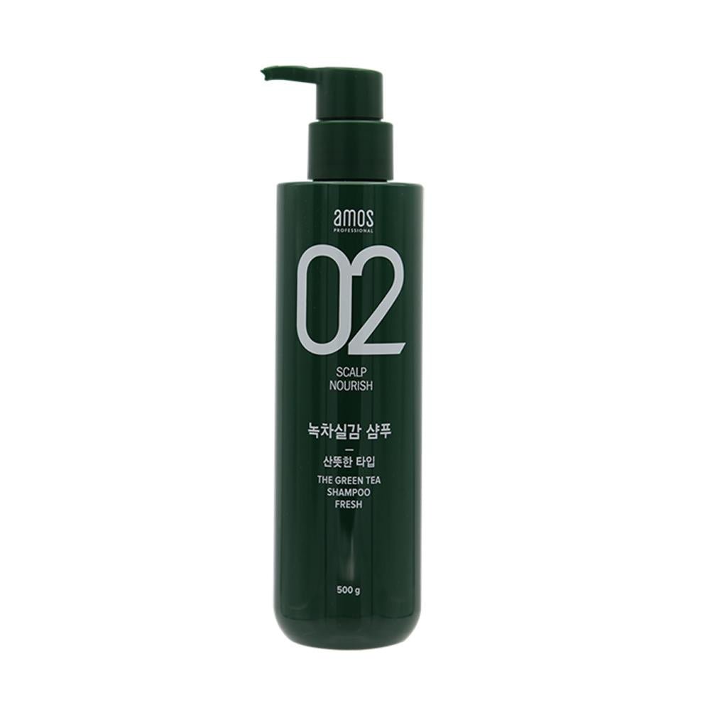 amos PROFESSIONAL The Green Tea Shampoo [Fresh - For Oily Scalp] 500g - Daebak