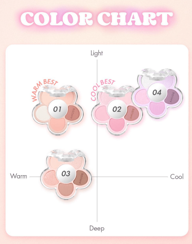 AMUSE Flora Eye Palette 4.5g (4 Colors) - Daebak