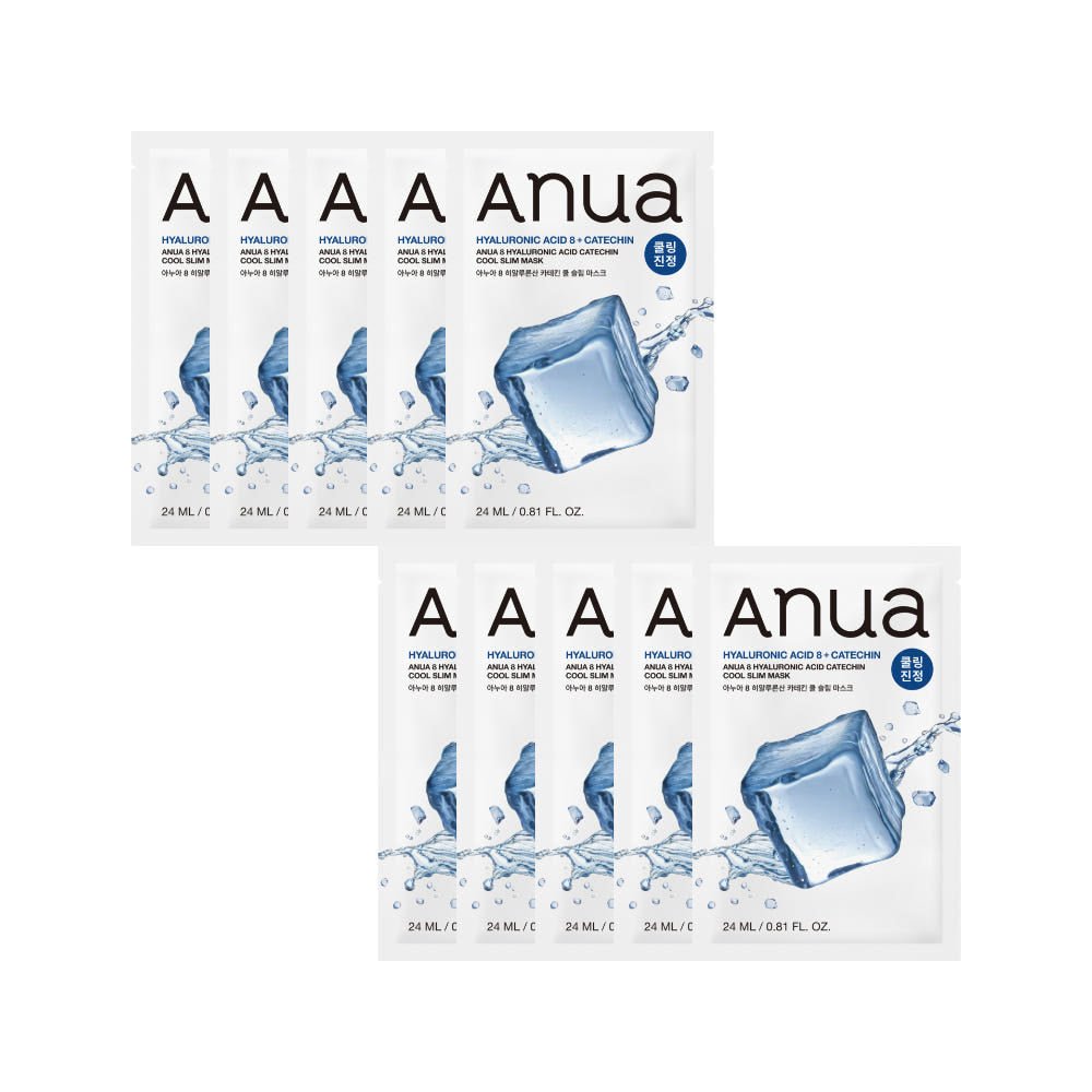Anua 8 Hyaluronic Acid Catechin Cool Slim Mask 24ml X 10ea - Daebak
