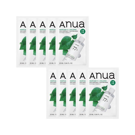 Anua HEARTLEAF 77% SOOTHING SHEET MASK 25ml X 10ea - Daebak