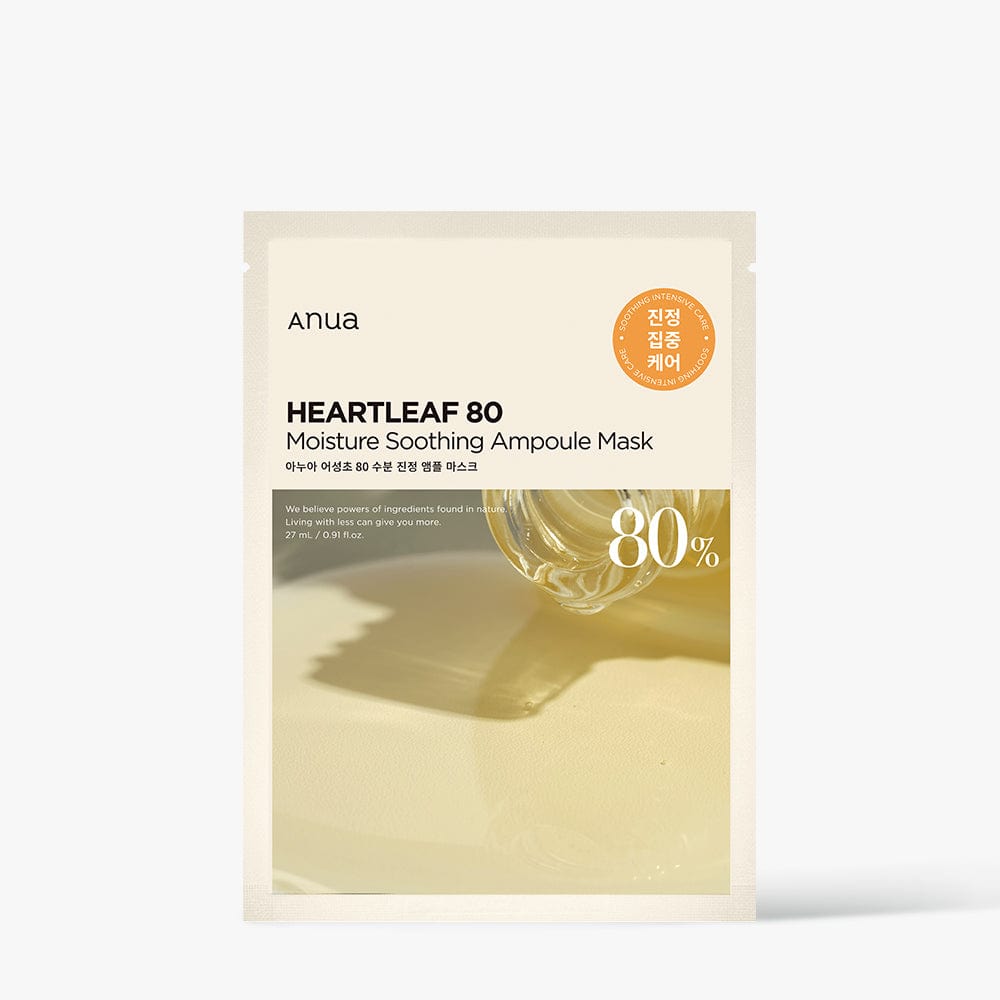 Anua HEARTLEAF 80 MOISTURE SOOTHING AMPOULE MASK 27ml X 10ea - Daebak