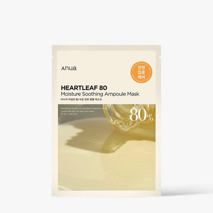 Anua HEARTLEAF 80 MOISTURE SOOTHING AMPOULE MASK 27ml X 10ea - Daebak
