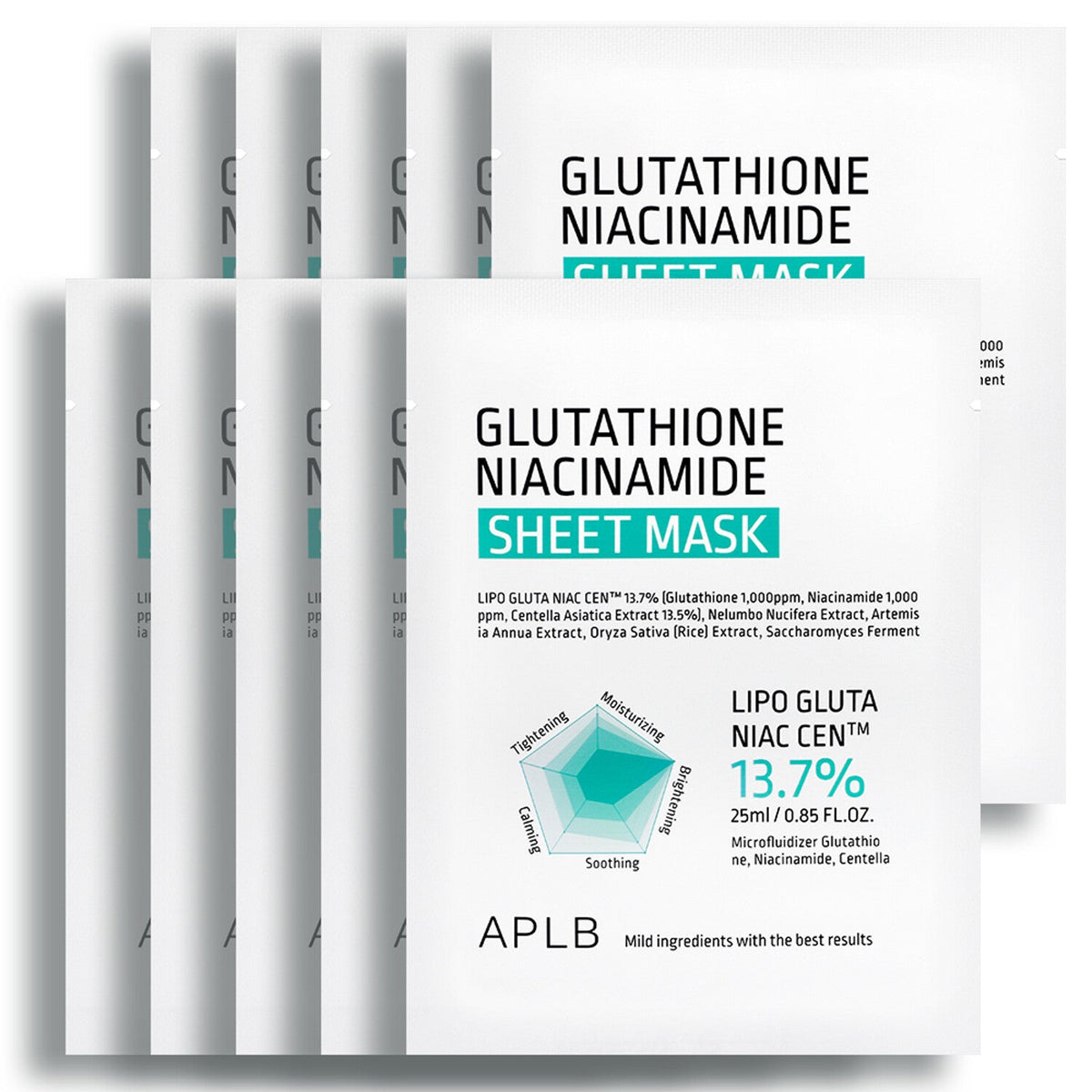 APLB Glutathioine Niacinamide Sheet Mask 25ml 10ea - Daebak