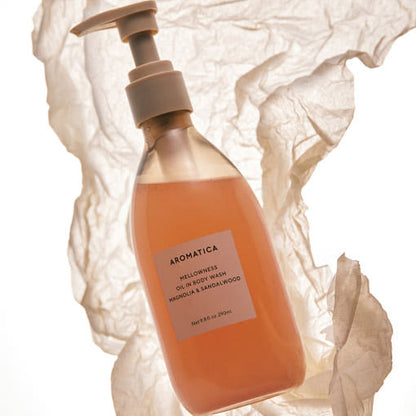 غسول الجسم AROMATICA Mellowness Oil In برائحة الماغنوليا وخشب الصندل بحجم 290ml