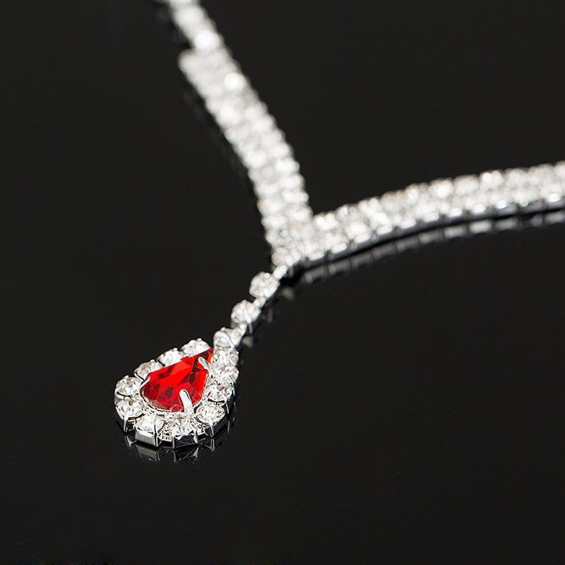 Attractive Popular Bride Korean Rhinestone Suite Jewelry Set - Daebak