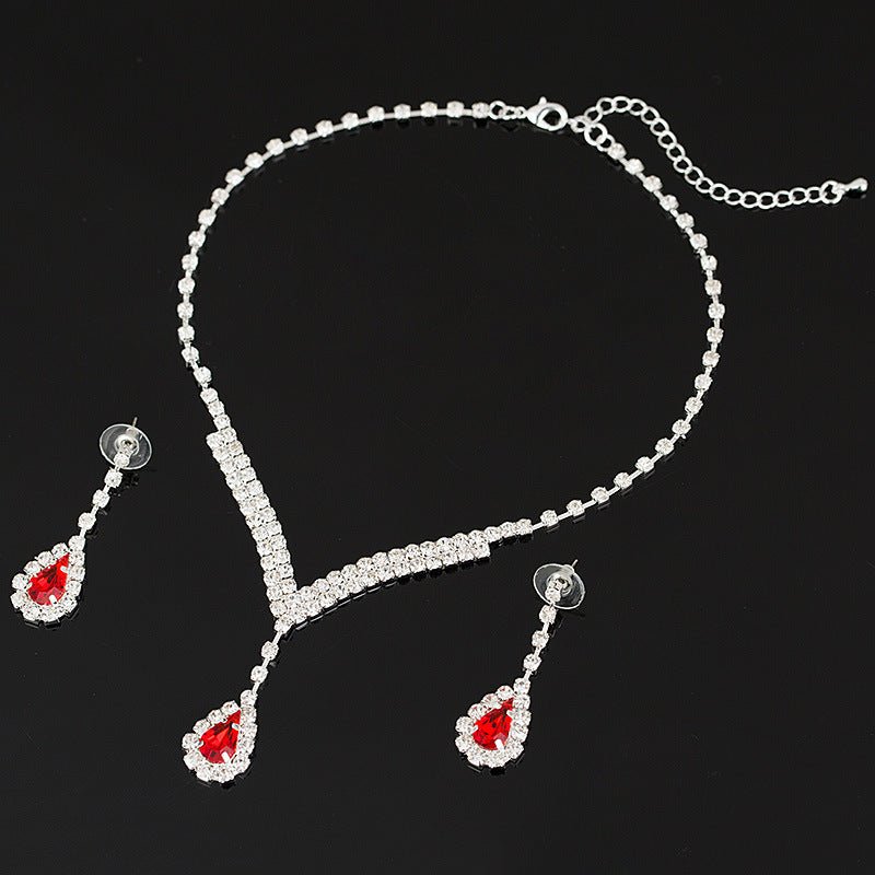 Attractive Popular Bride Korean Rhinestone Suite Jewelry Set - Daebak