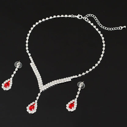 Attractive Popular Bride Korean Rhinestone Suite Jewelry Set - Daebak