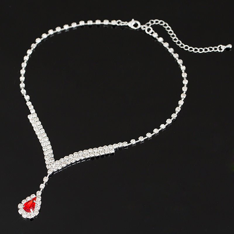 Attractive Popular Bride Korean Rhinestone Suite Jewelry Set - Daebak