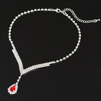 Attractive Popular Bride Korean Rhinestone Suite Jewelry Set - Daebak