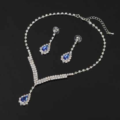 Attractive Popular Bride Korean Rhinestone Suite Jewelry Set - Daebak