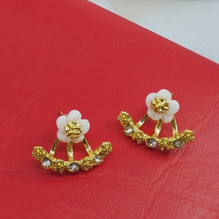 Auricular Needle Korean Style Small Daisy Flower Trendy Rings - Daebak