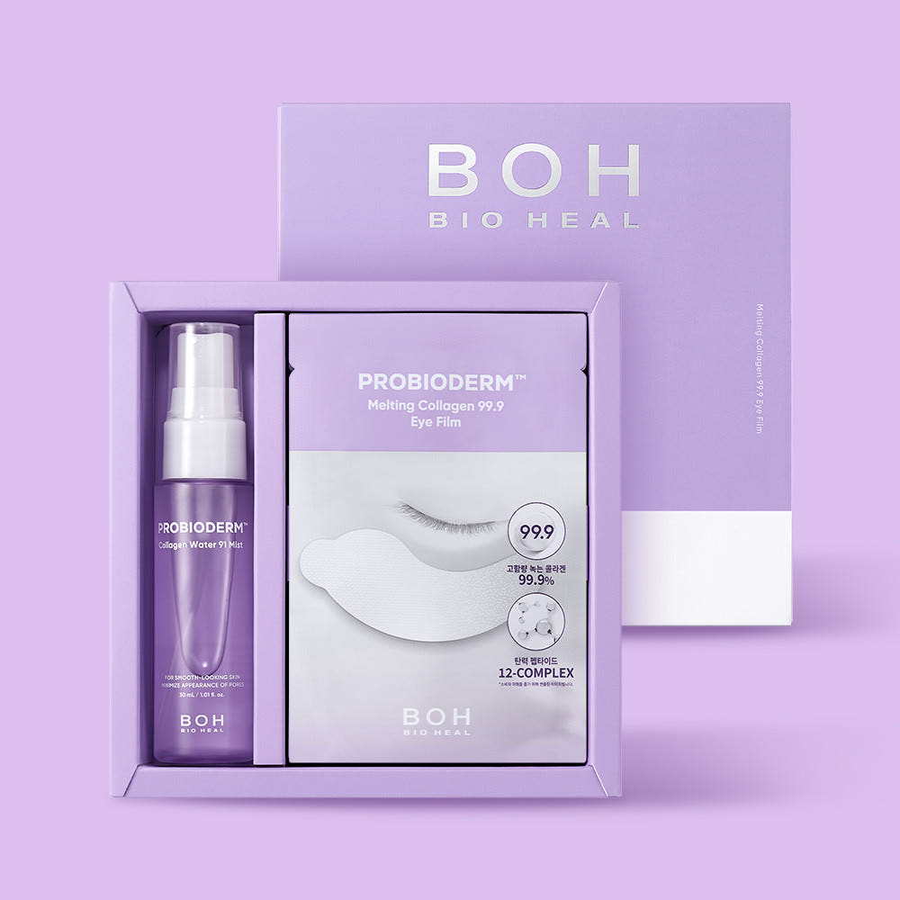 [BIO HEAL BOH] مجموعة أفلام العين Probioderm Melting Collagen 99.9، 28 شريحة (+رذاذ ماء الكولاجين 30ml)