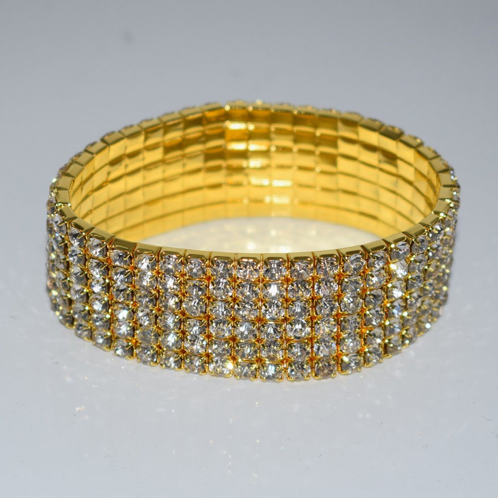 Bridal Ornament Rhinestone Exaggerated Korean Simple Bracelets - Daebak