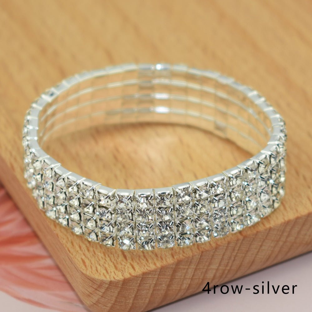 Bridal Ornament Rhinestone Exaggerated Korean Simple Bracelets - Daebak