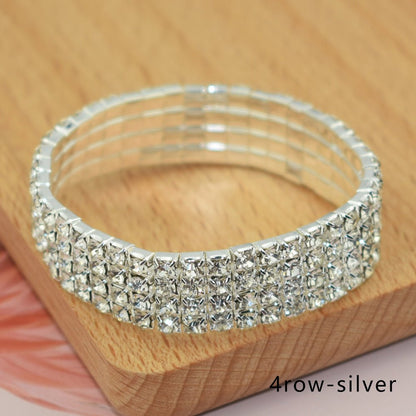 Bridal Ornament Rhinestone Exaggerated Korean Simple Bracelets - Daebak