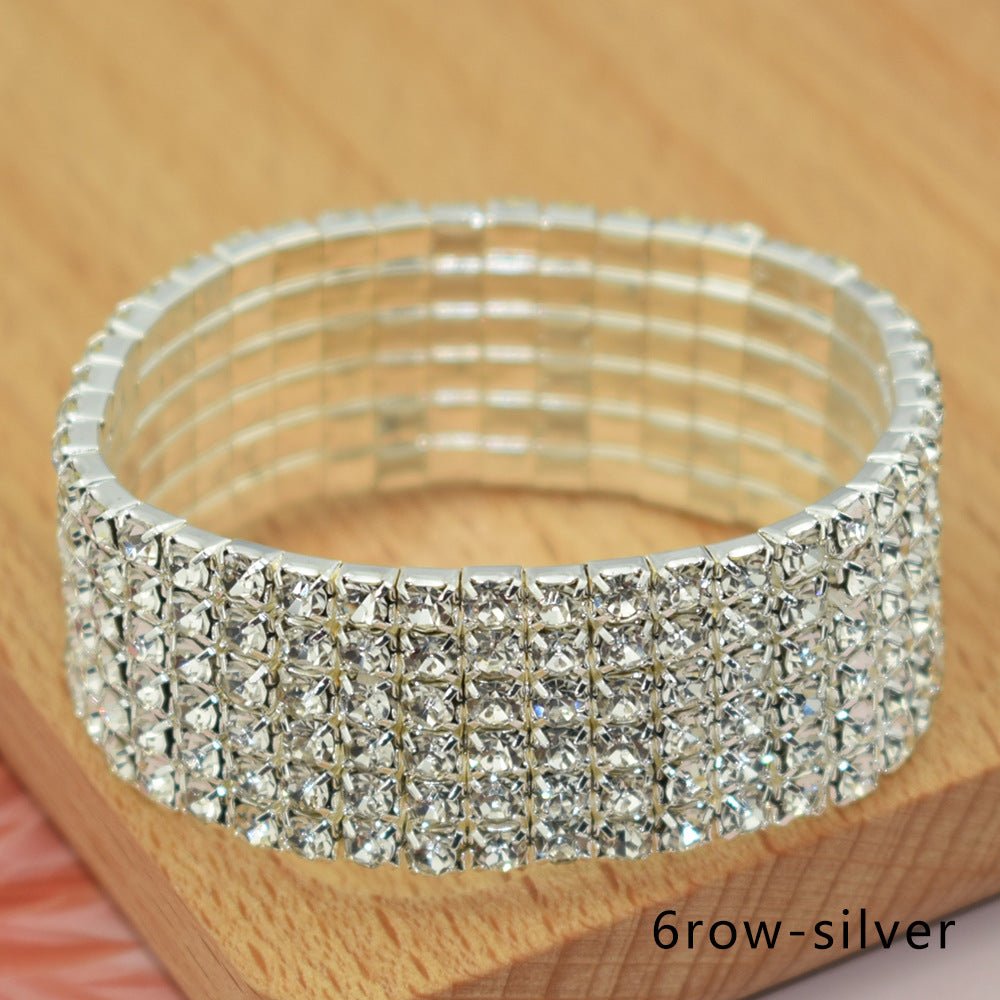Bridal Ornament Rhinestone Exaggerated Korean Simple Bracelets - Daebak