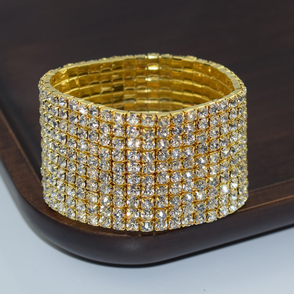 Bridal Ornament Rhinestone Exaggerated Korean Simple Bracelets - Daebak
