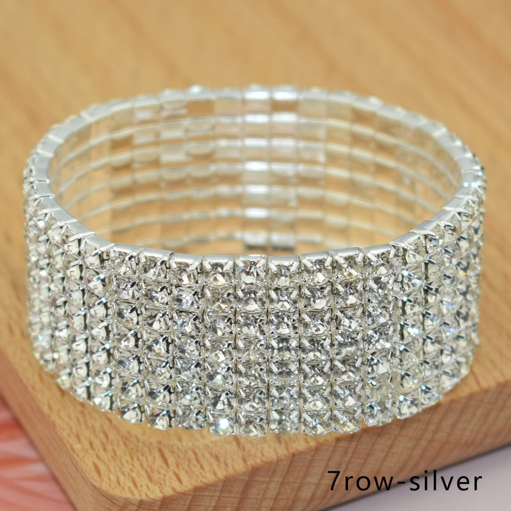 Bridal Ornament Rhinestone Exaggerated Korean Simple Bracelets - Daebak