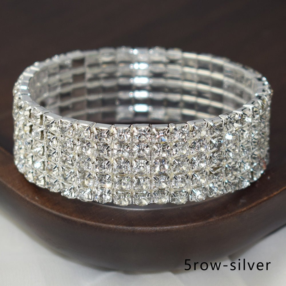 Bridal Ornament Rhinestone Exaggerated Korean Simple Bracelets - Daebak