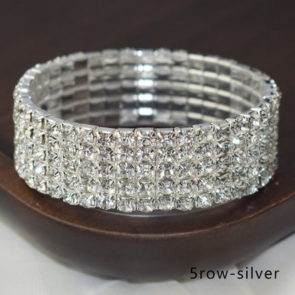 Bridal Ornament Rhinestone Exaggerated Korean Simple Bracelets - Daebak