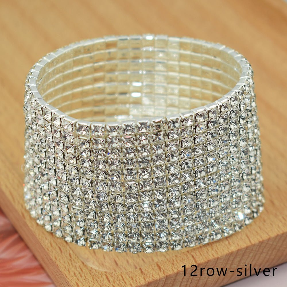 Bridal Ornament Rhinestone Exaggerated Korean Simple Bracelets - Daebak