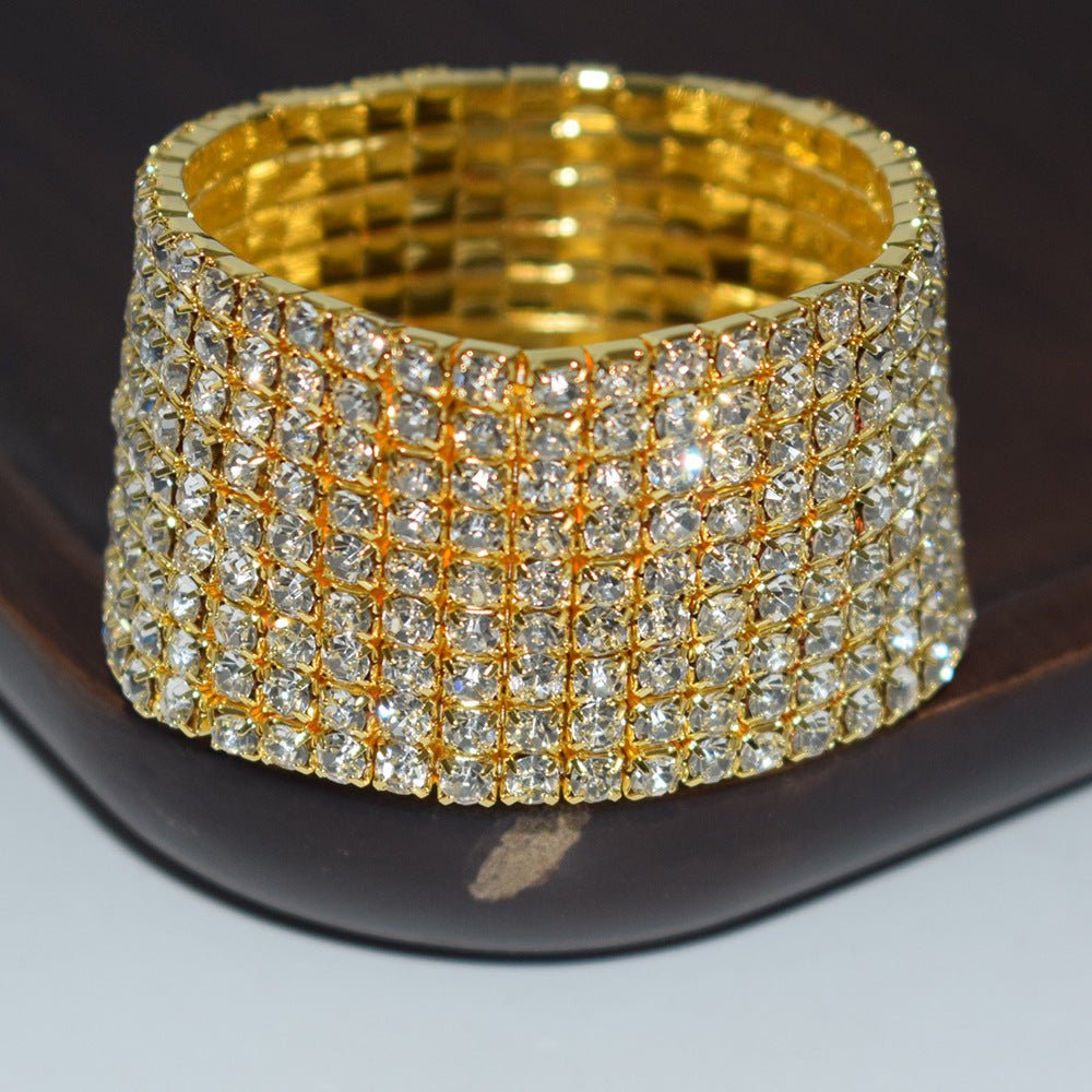 Bridal Ornament Rhinestone Exaggerated Korean Simple Bracelets - Daebak