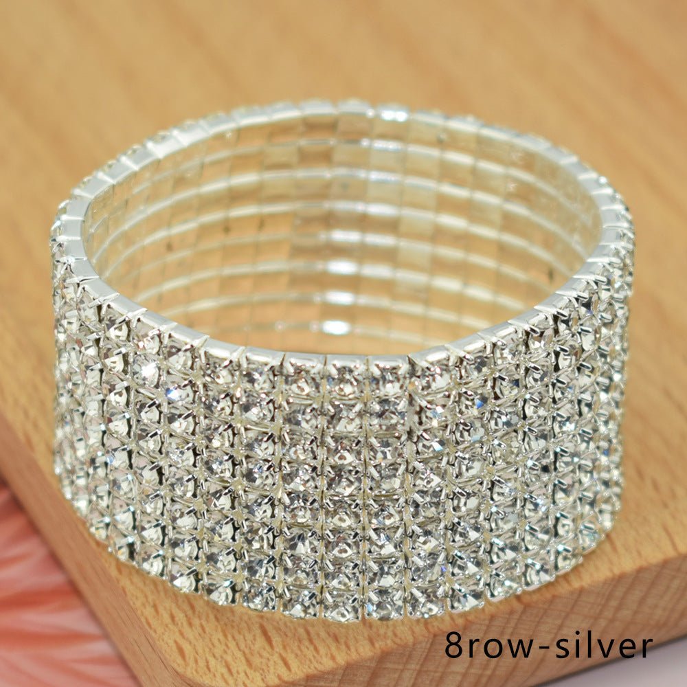 Bridal Ornament Rhinestone Exaggerated Korean Simple Bracelets - Daebak
