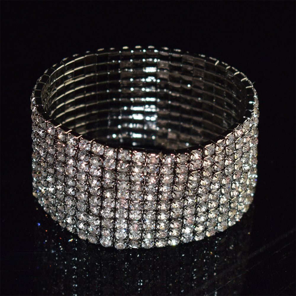 Bridal Ornament Rhinestone Exaggerated Korean Simple Bracelets - Daebak