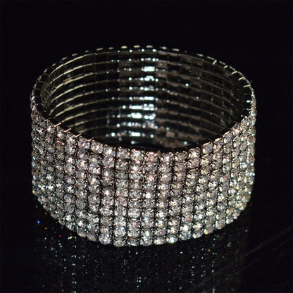 Bridal Ornament Rhinestone Exaggerated Korean Simple Bracelets - Daebak