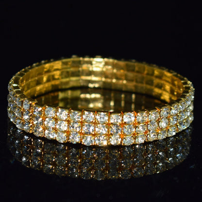 Bridal Ornament Rhinestone Exaggerated Korean Simple Bracelets - Daebak