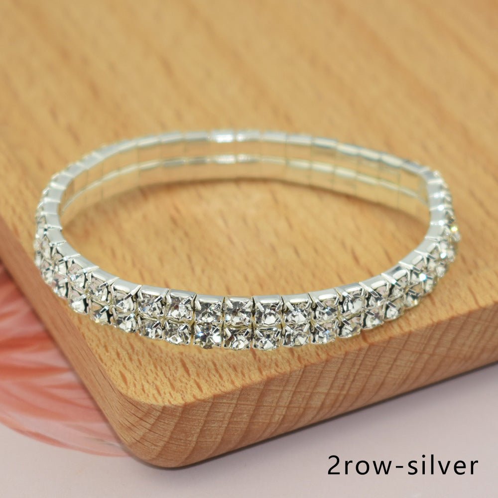 Bridal Ornament Rhinestone Exaggerated Korean Simple Bracelets - Daebak