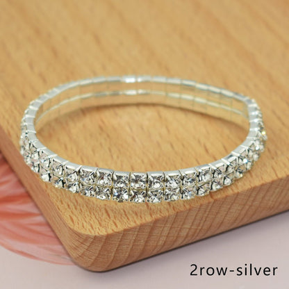 Bridal Ornament Rhinestone Exaggerated Korean Simple Bracelets - Daebak