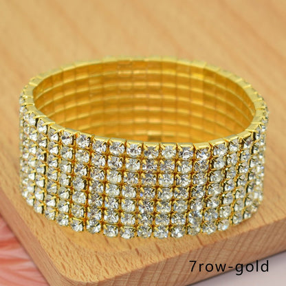 Bridal Ornament Rhinestone Exaggerated Korean Simple Bracelets - Daebak