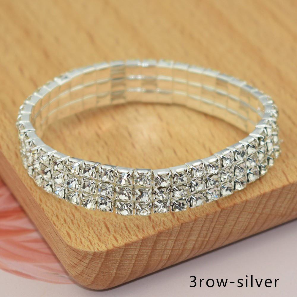 Bridal Ornament Rhinestone Exaggerated Korean Simple Bracelets - Daebak