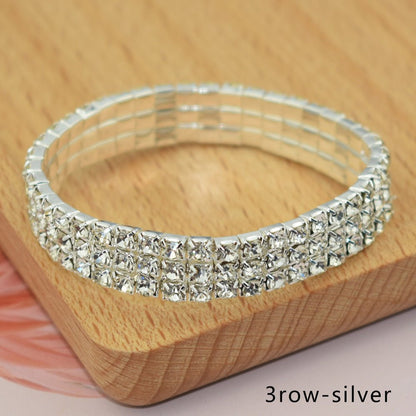 Bridal Ornament Rhinestone Exaggerated Korean Simple Bracelets - Daebak