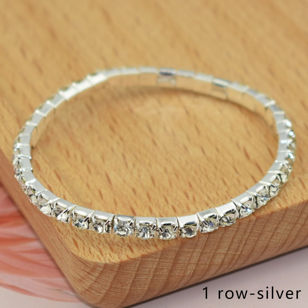 Bridal Ornament Rhinestone Exaggerated Korean Simple Bracelets - Daebak