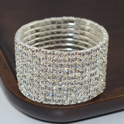 Bridal Ornament Rhinestone Exaggerated Korean Simple Bracelets - Daebak