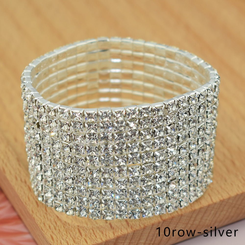 Bridal Ornament Rhinestone Exaggerated Korean Simple Bracelets - Daebak
