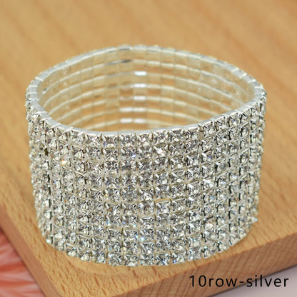 Bridal Ornament Rhinestone Exaggerated Korean Simple Bracelets - Daebak