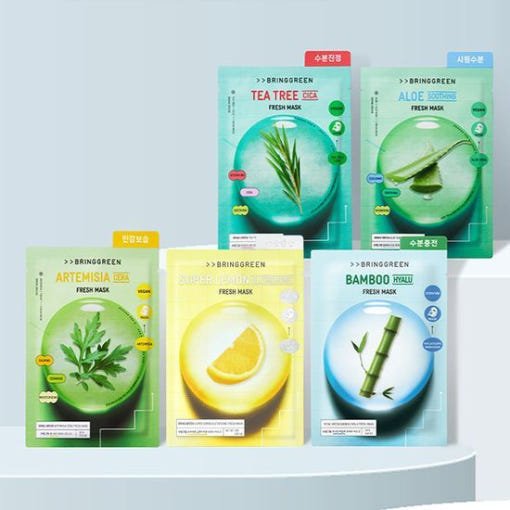 BRINGGREEN Fresh Mask Sheet 20g X 10ea (5-type) - Daebak