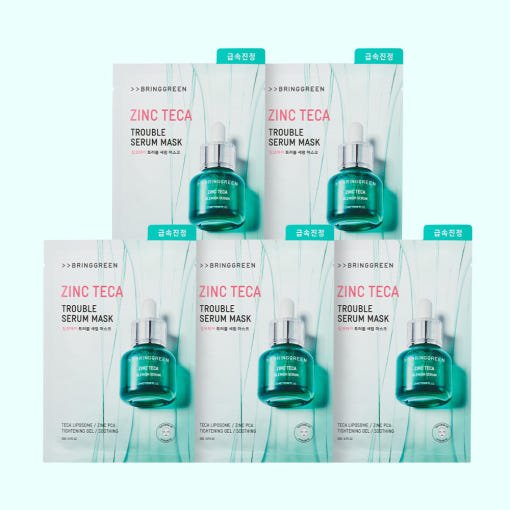 BRINGGREEN Zinc Teca Trouble Serum Mask 20g X 5ea - Daebak