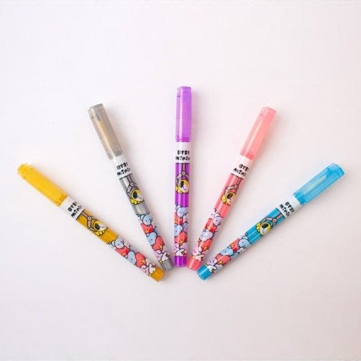 BT21 [minini] Glitter Pearl Twinkle Highlighter Pen (Set of 5) - Daebak