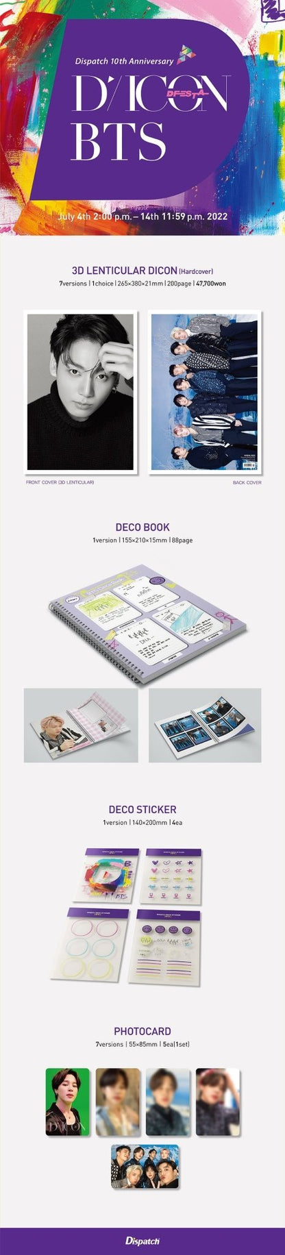 BTS [D'Festa] 3D Lenticular DICON - Special Sale - Daebak
