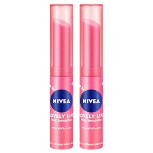 (BTS V Pick!) Nivea Lovely Lips - Pink Smoothie x2 - Daebak