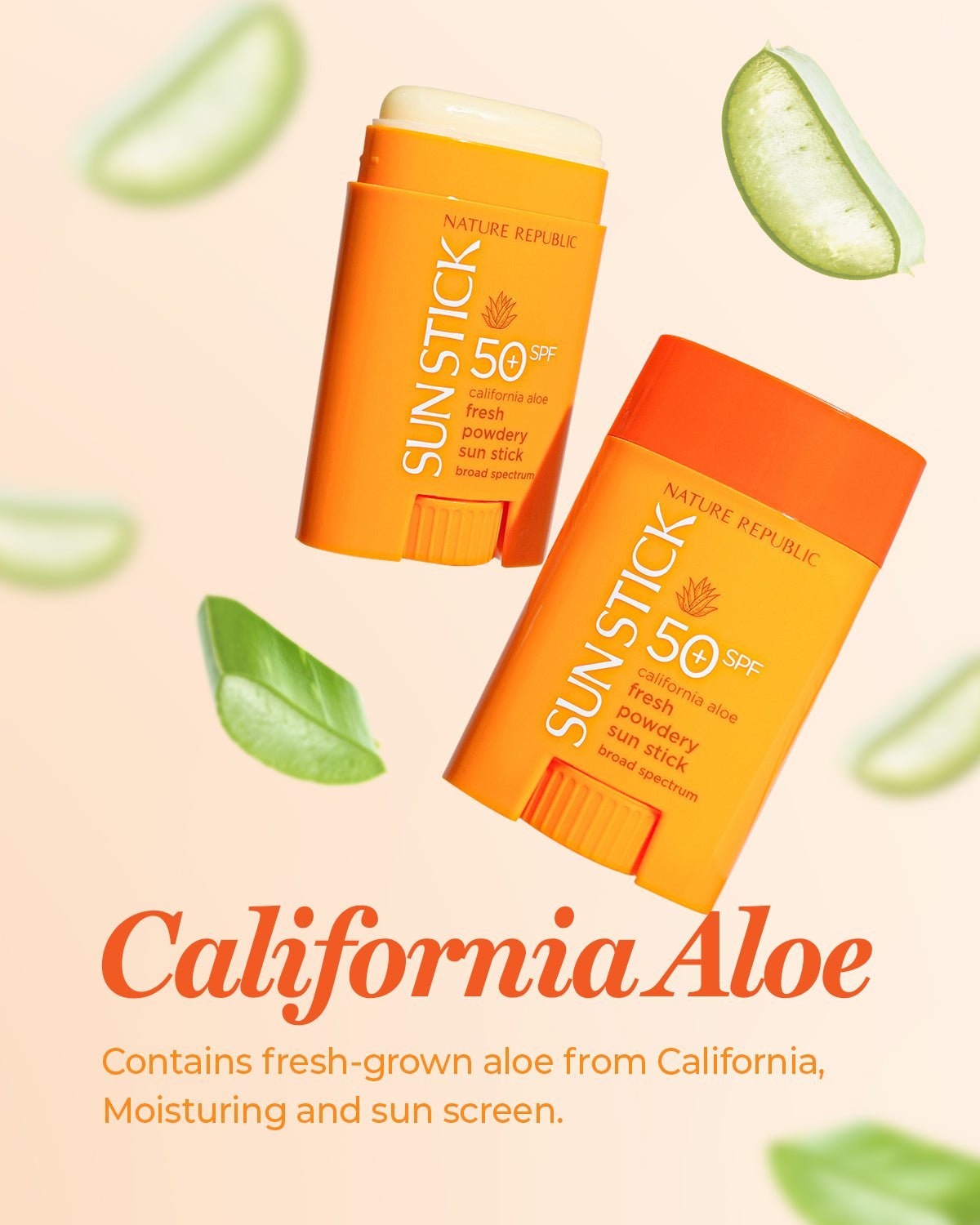 California Aloe Fresh Powdery Sun Stick Broad Spectrum SPF50+ - Daebak