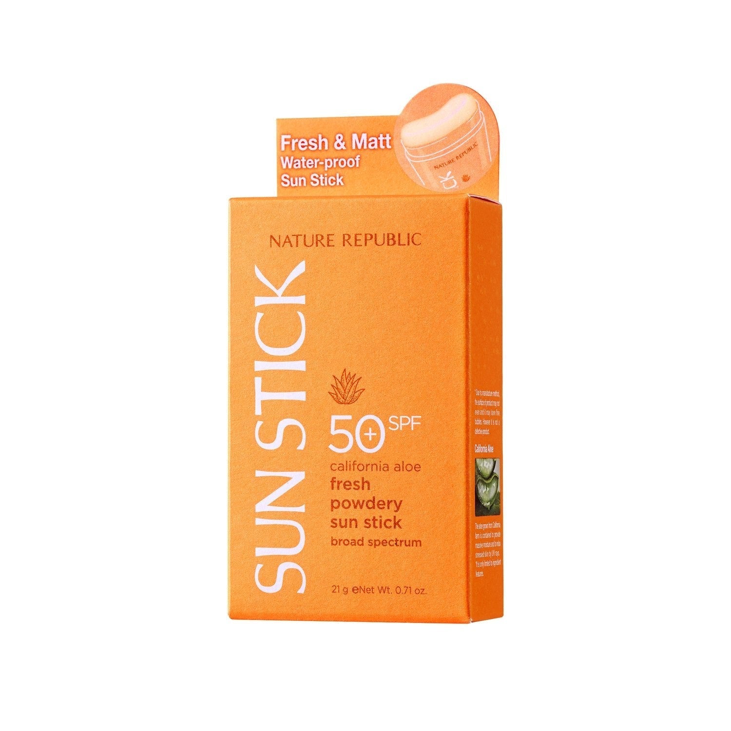 California Aloe Fresh Powdery Sun Stick Broad Spectrum SPF50+ - Daebak