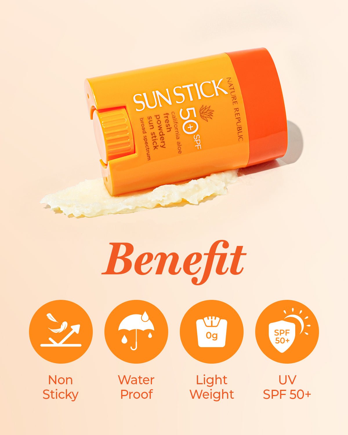 California Aloe Fresh Powdery Sun Stick Broad Spectrum SPF50+ - Daebak