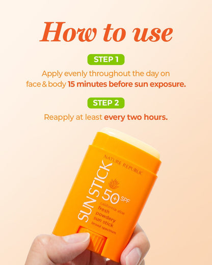 California Aloe Fresh Powdery Sun Stick Broad Spectrum SPF50+ - Daebak
